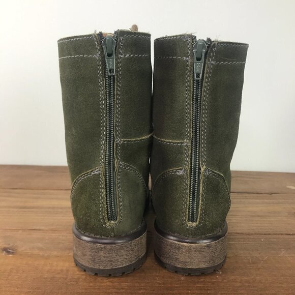 Steve Madden Fame Olive Green Suede Moto Combat Boots | Size 6.5 - Picture 5 of 7